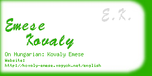 emese kovaly business card